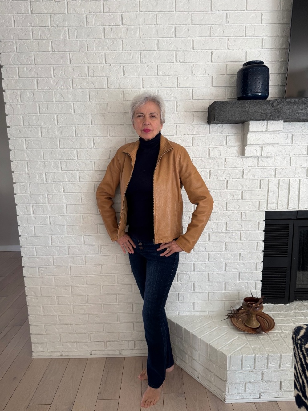 Excelled Moto Tan Leather Jacket...well established brand